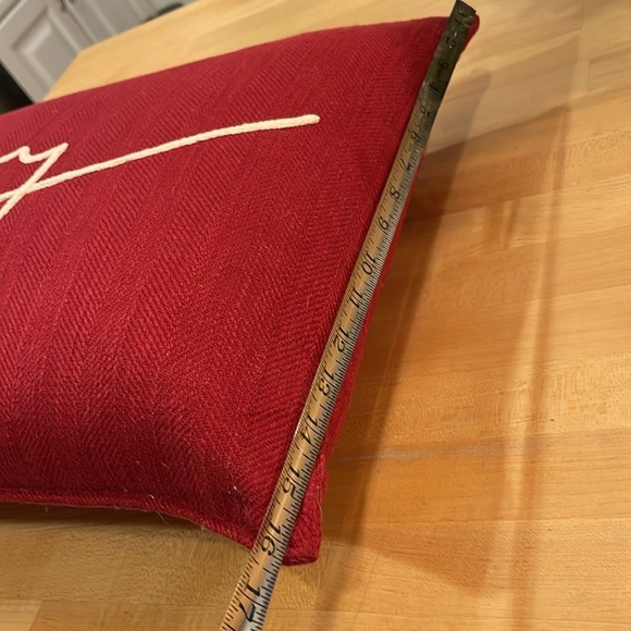 Pottery Barn Merry Embroidered Pillow feather down insert -slight imperfections - Picture 6 of 9